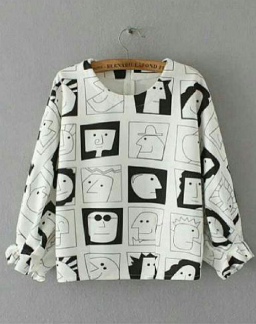 Blus Muslim Cartoon White